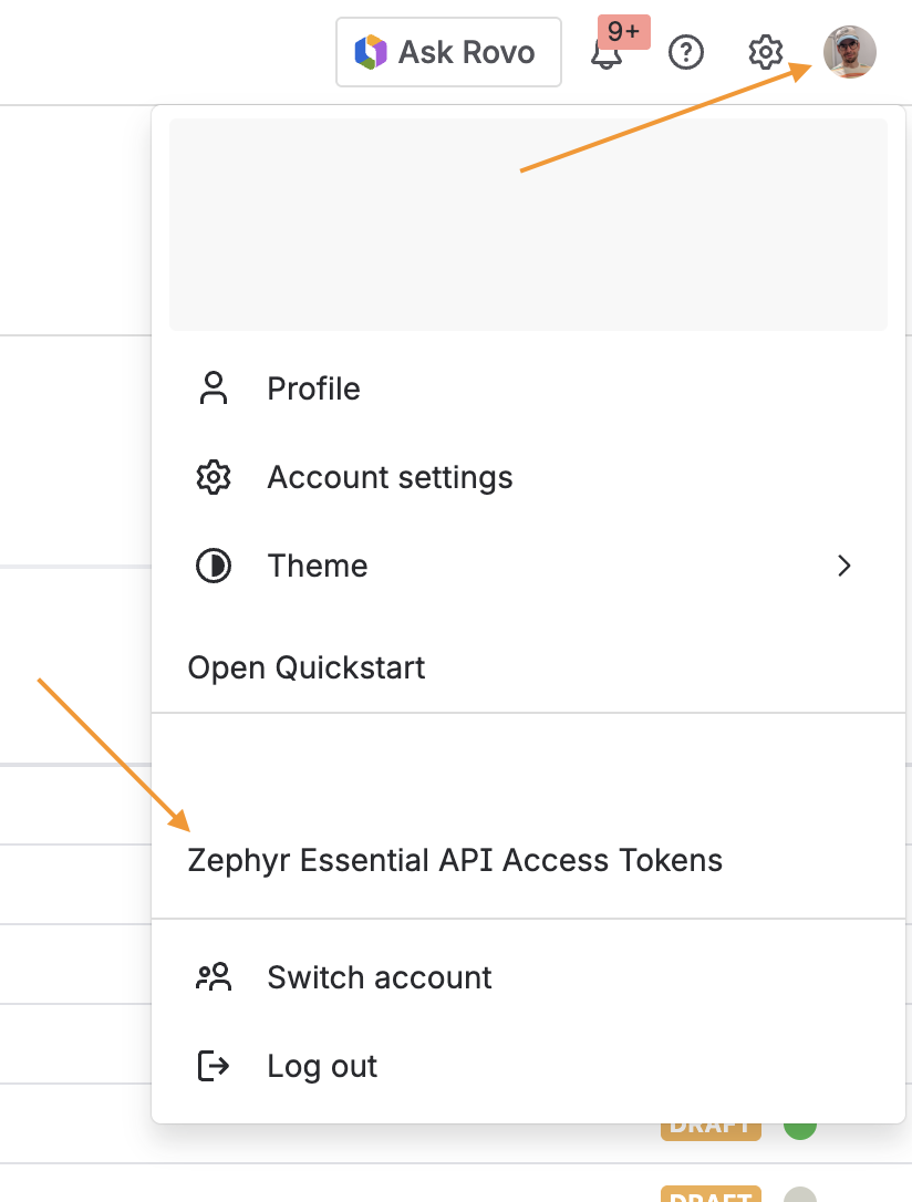 Zephyr Essential API access token